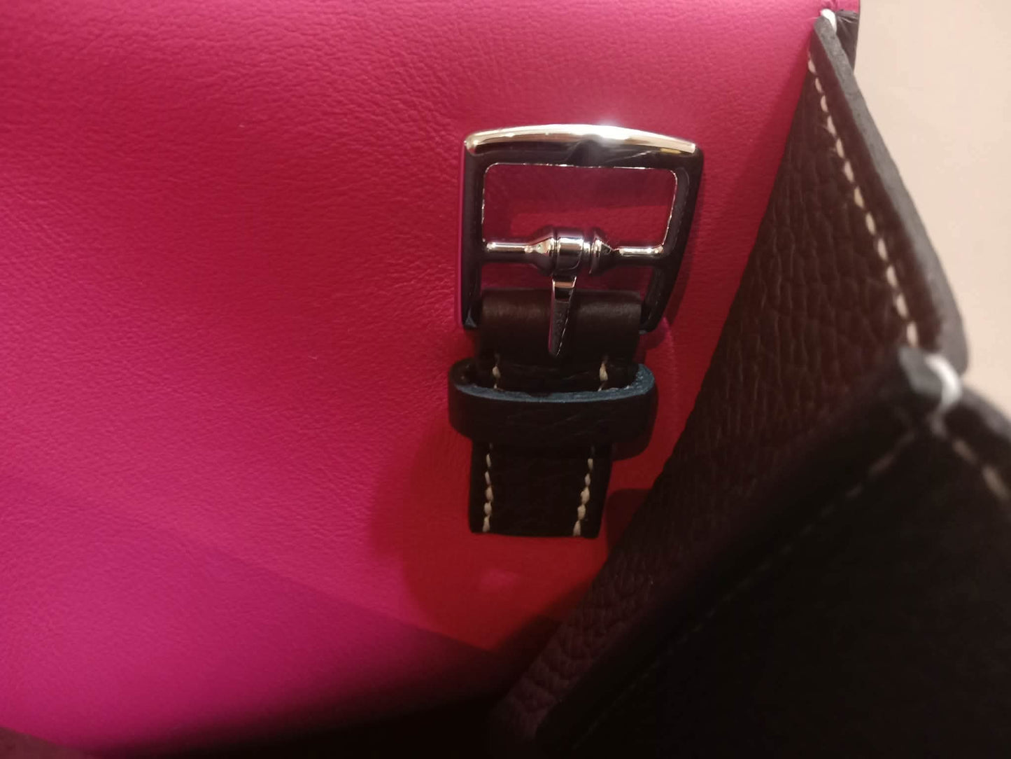 Hermes Halzan 31 Clemence Bicolor Rouge/Pink Stamp B 2023