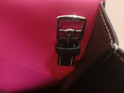 Hermes Halzan 31 Clemence Bicolor Rouge/Pink Stamp B 2023