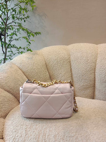 Chanel C19 Light Pink Lambskin Small Flap Series 31