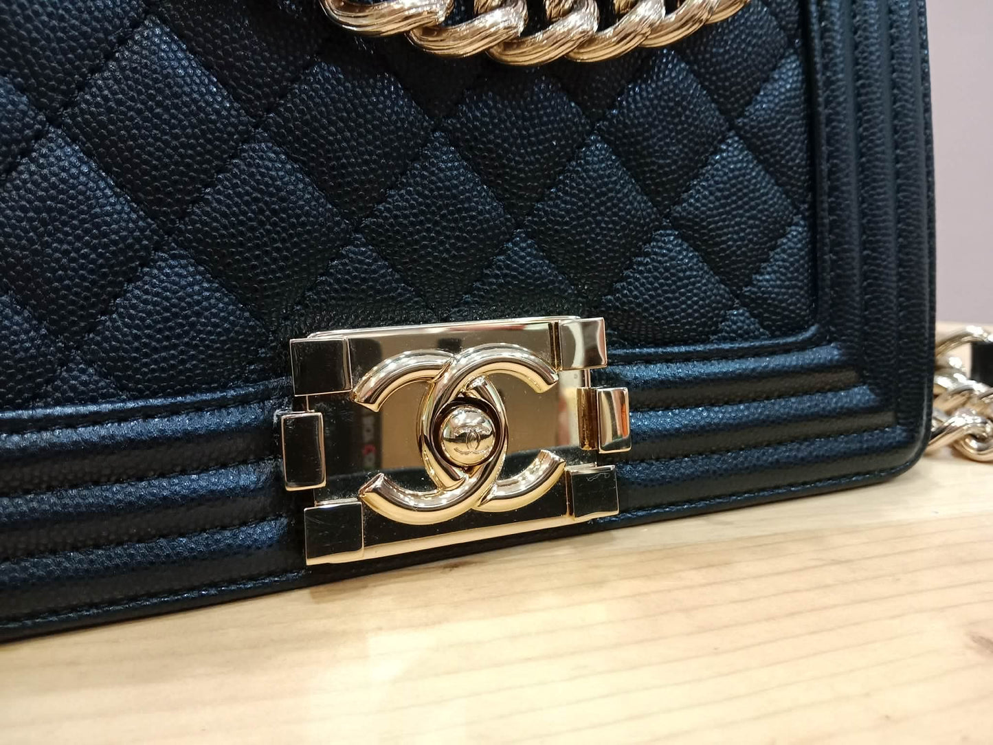 Chanel Le Boy Flap Caviar Small Black Series 23