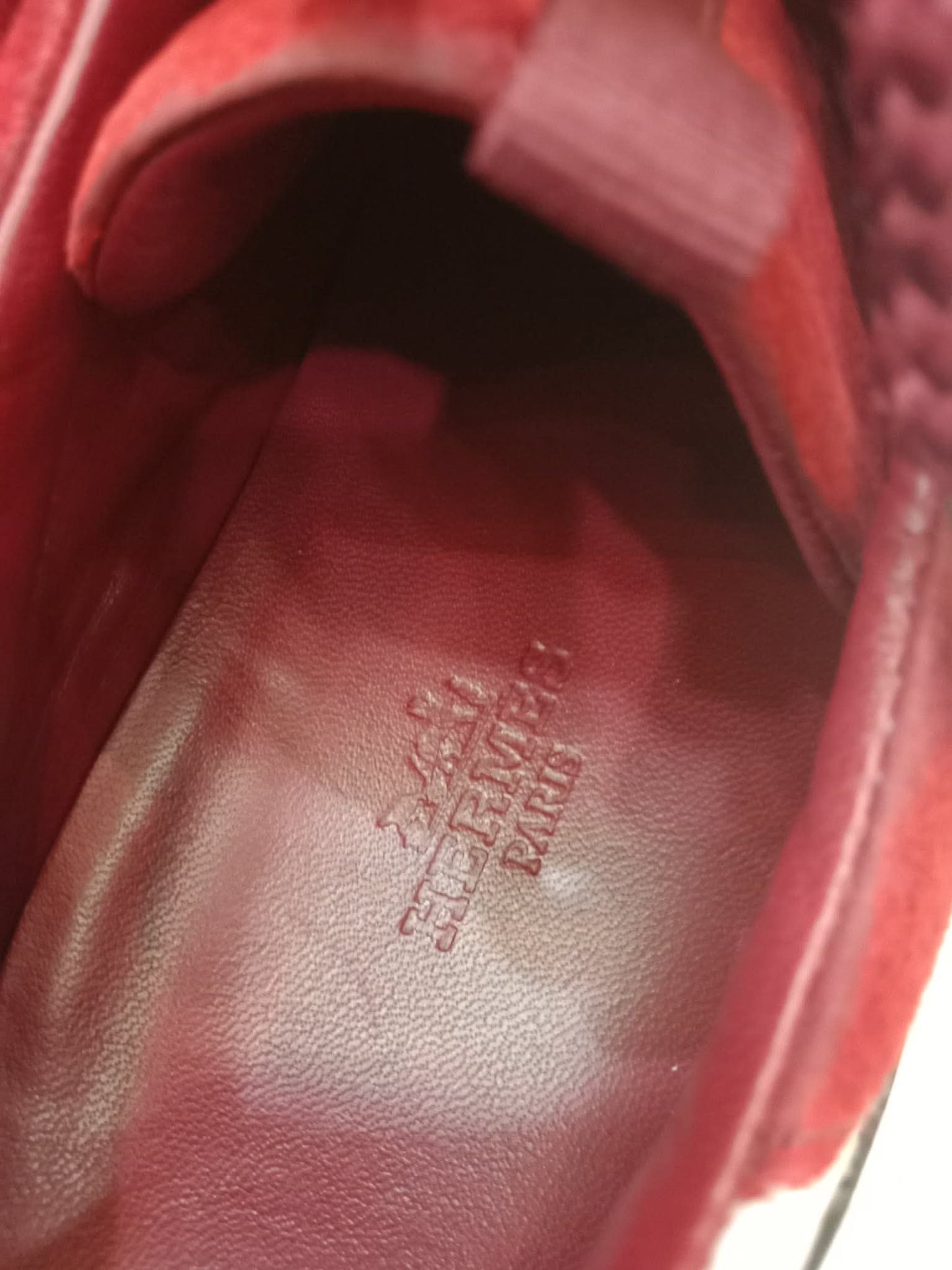 Hermes Miles Sneakers Bordeaux Suede Size 37.5