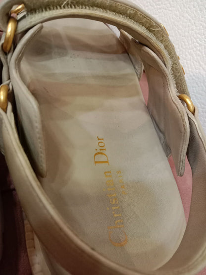 Christian Dior Dioract Sandals Beige Size 37