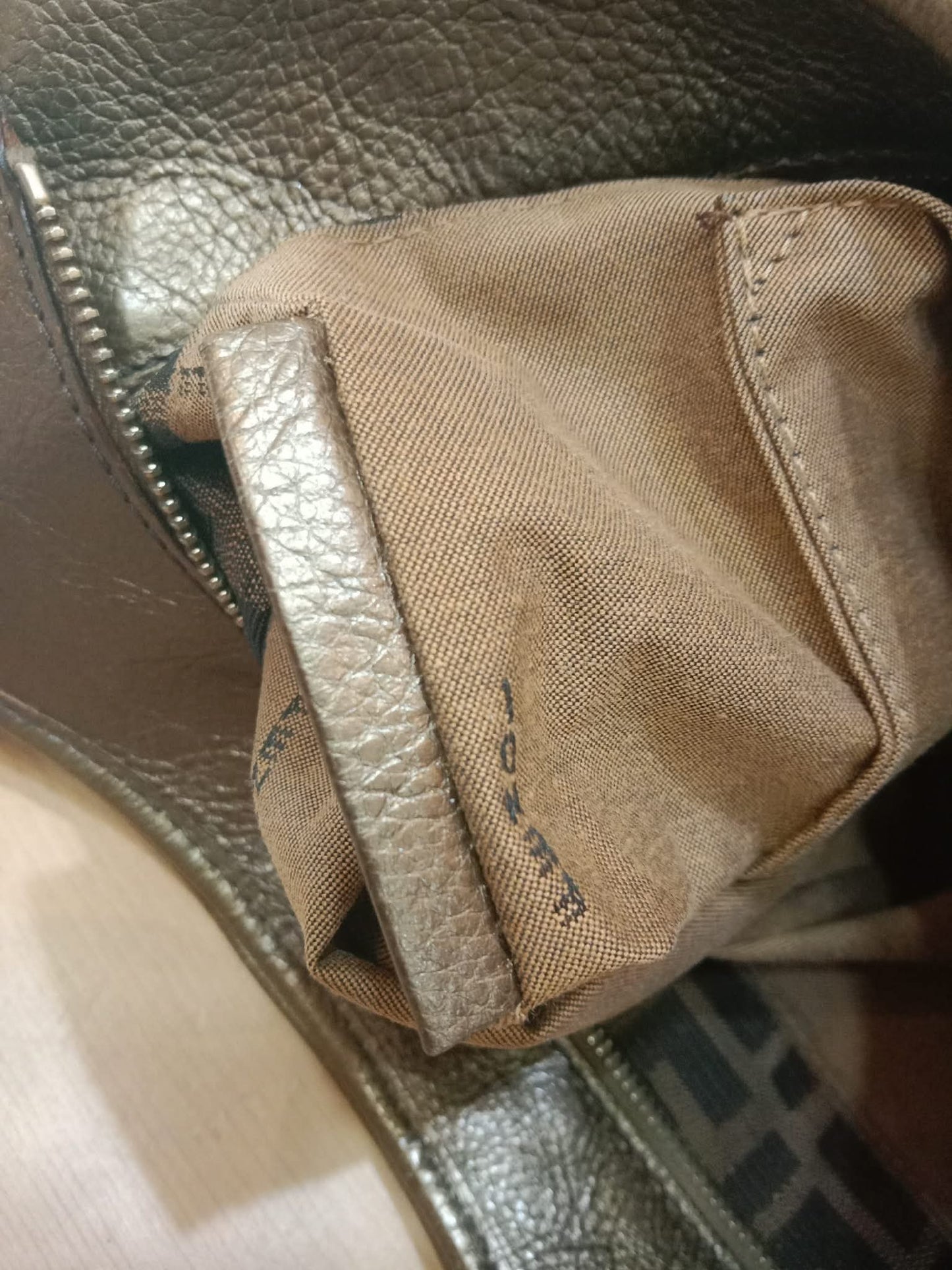 Fendi Zucca Canvas Trim Chef Shopper Tote Bag Brown