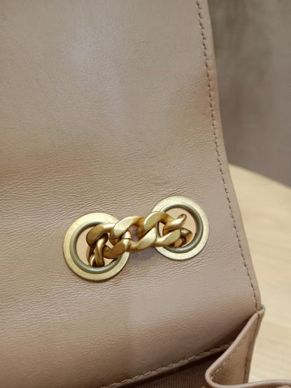 Chanel Quilted Wallet On Chain Lambskin Beige Microchipped
