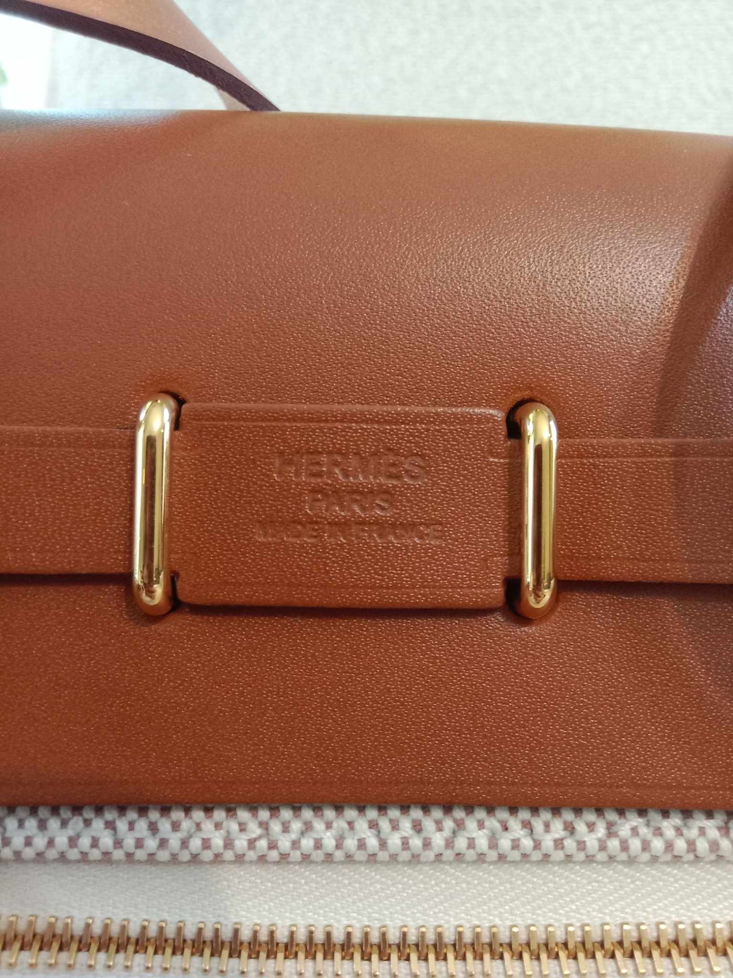 Hermes Mini Herbag Viking/Vache Hunter Ecru-Beige/Fauve Stamp  W 2024