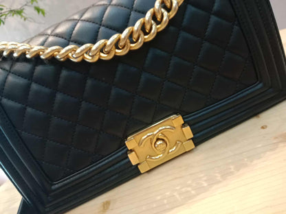 Chanel Leboy Quilted Lambskin Old Medium Black Series 23