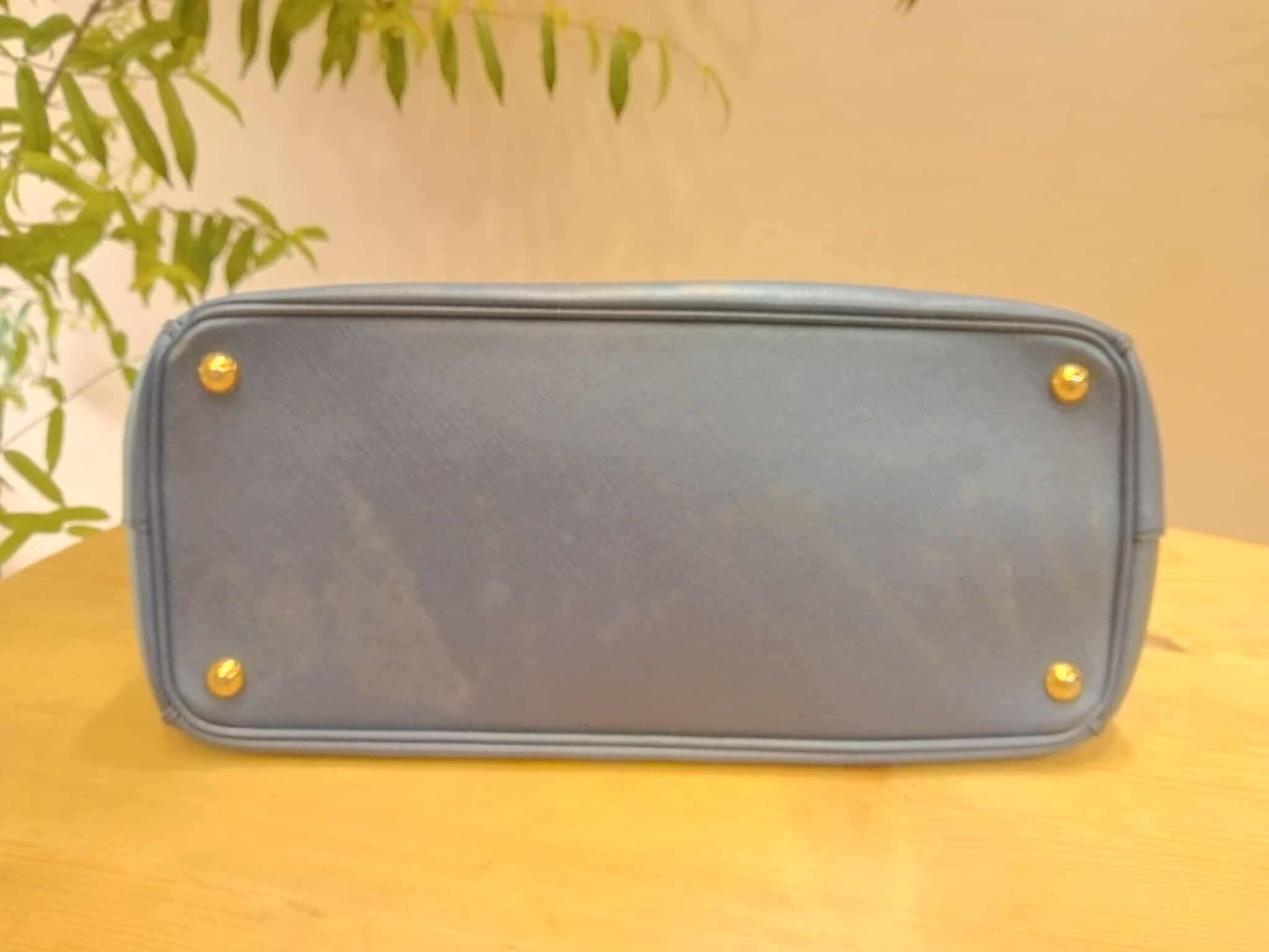 Prada Saffiano Lux Double Zip Tote Bag Blue GHW (208)