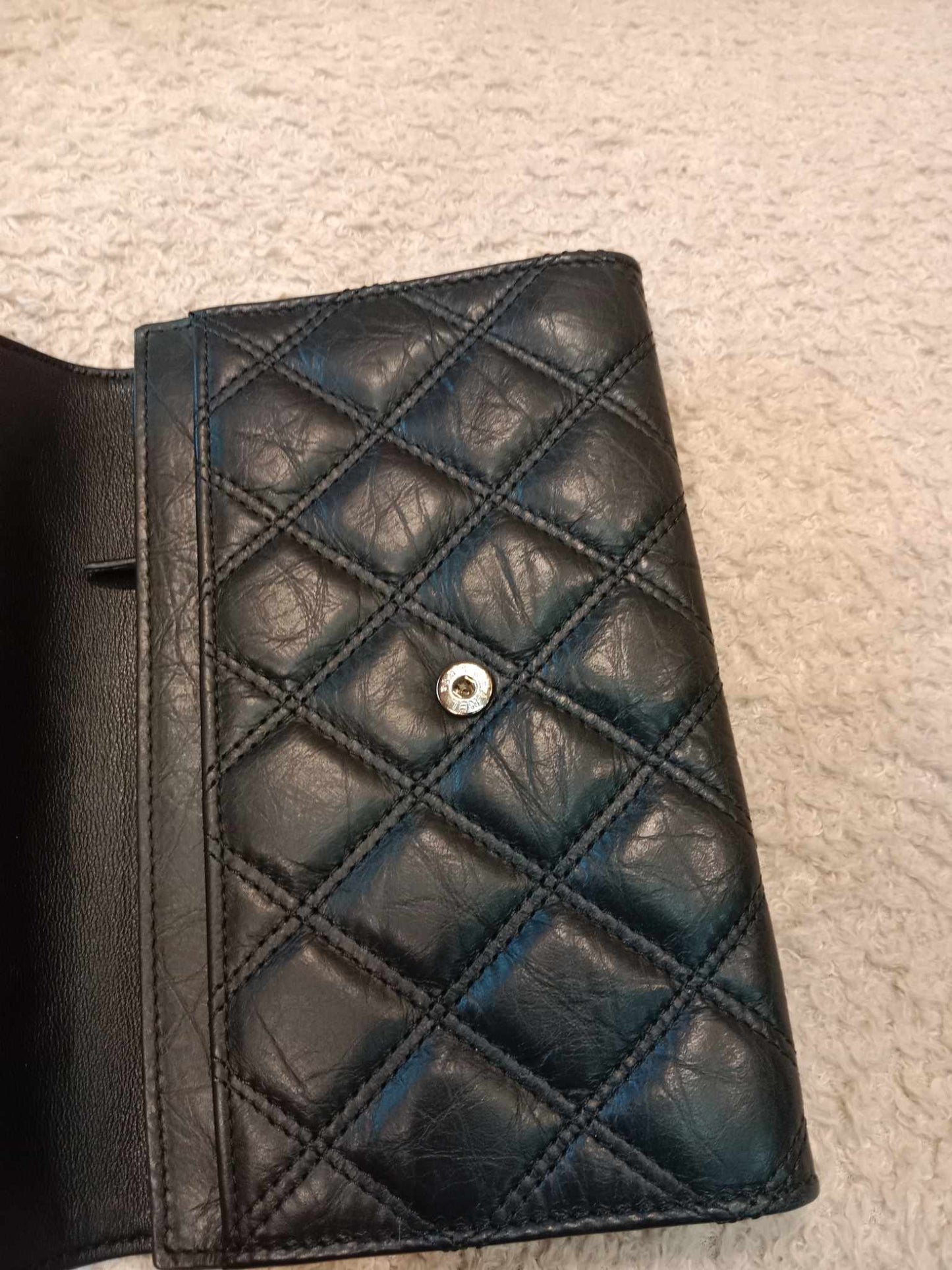 Chanel Line PONY Black Quilted Lambskin Wallet Series 10