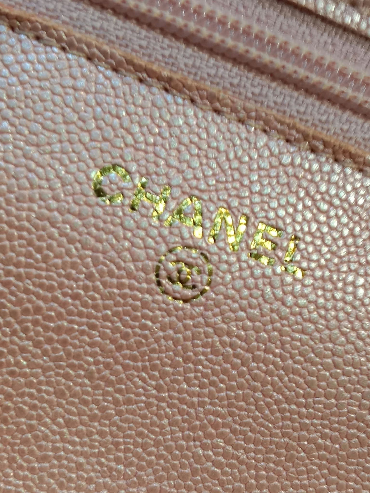 Chanel Classic Wallet on Chain Pink Iridescent Caviar Series 27