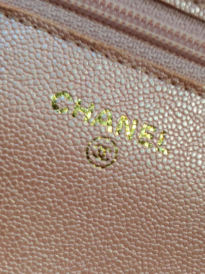 Chanel Classic Wallet on Chain Pink Iridescent Caviar Series 27