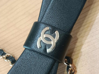 Chanel Bow Chain Belt Bag Black Lambskin Series 31