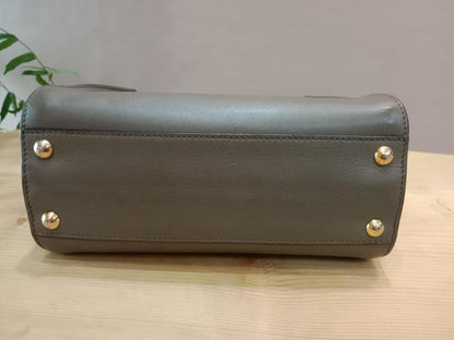 Fendi Peekaboo Grey Leather Mini