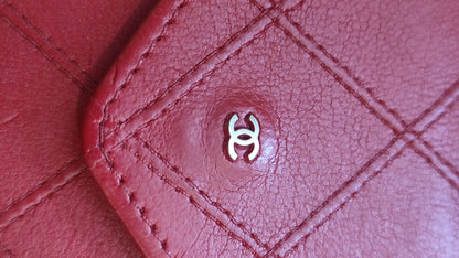 Chanel Vintage Envelope Wallet Red Lambskin Series 3
