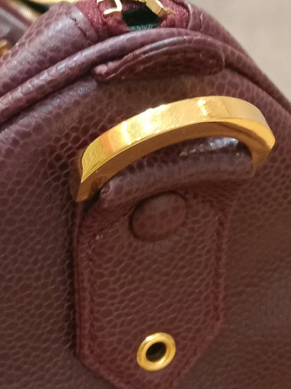 Chanel Boston Bag Burgundy Caviar Series 2
