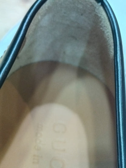 Gucci Men's Black Leather Loafers Size 7