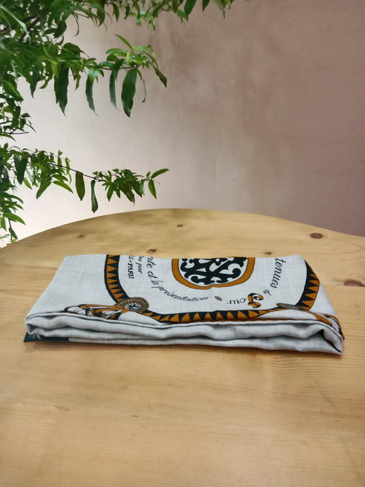 Hermes "Couvertures Et Tenues de Jour" Silk Scarf featuring a Circular Equestrian Design