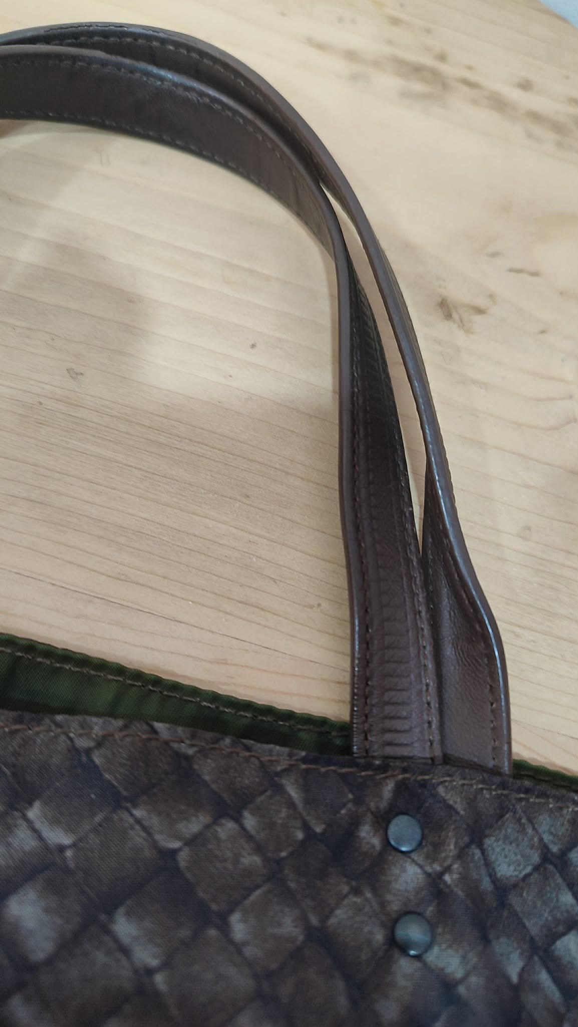 Bottega Veneta Nylon Tote Bag Brown
