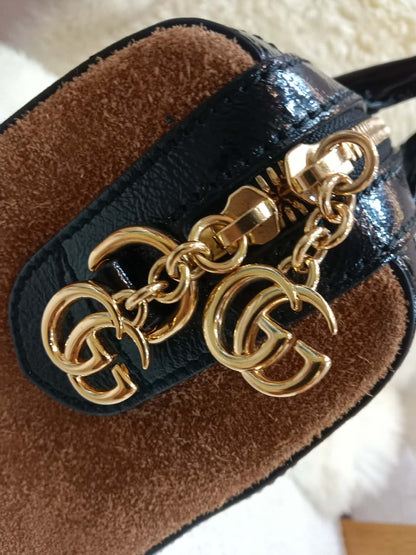 Gucci Ophidia Brown Suede Boston Bag