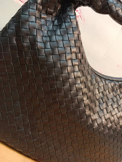 Bottega Veneta Hobo Intrecciato Bag Black
