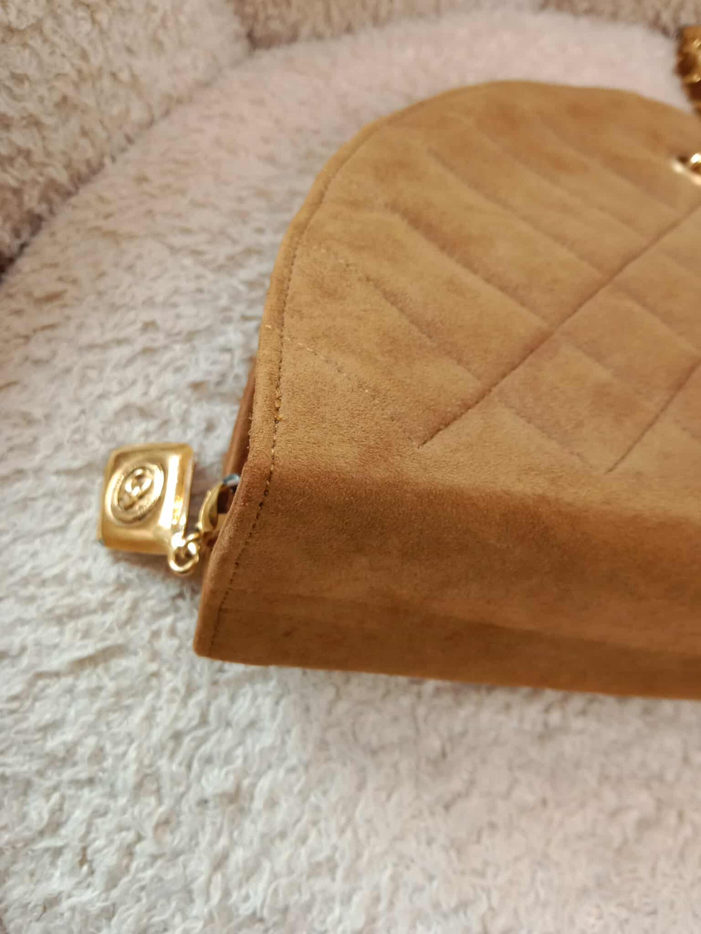Chanel Vintage Suede Moon Bag Series 1