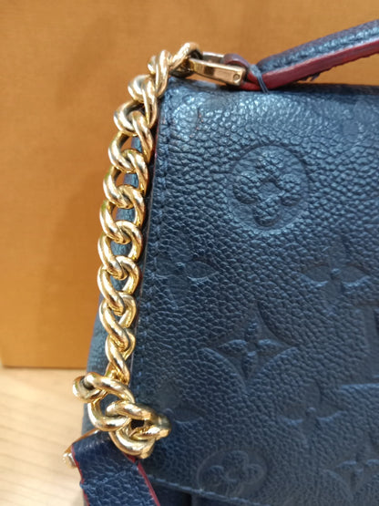 Louis Vuitton Marine/Rouge Monogram Empreinte Leather Blanche BB Bag