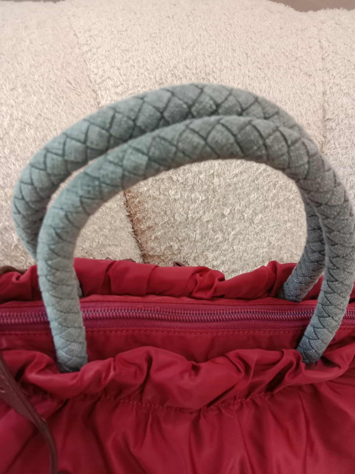 Prada Tessuto Nylon Top Handle Bag Red