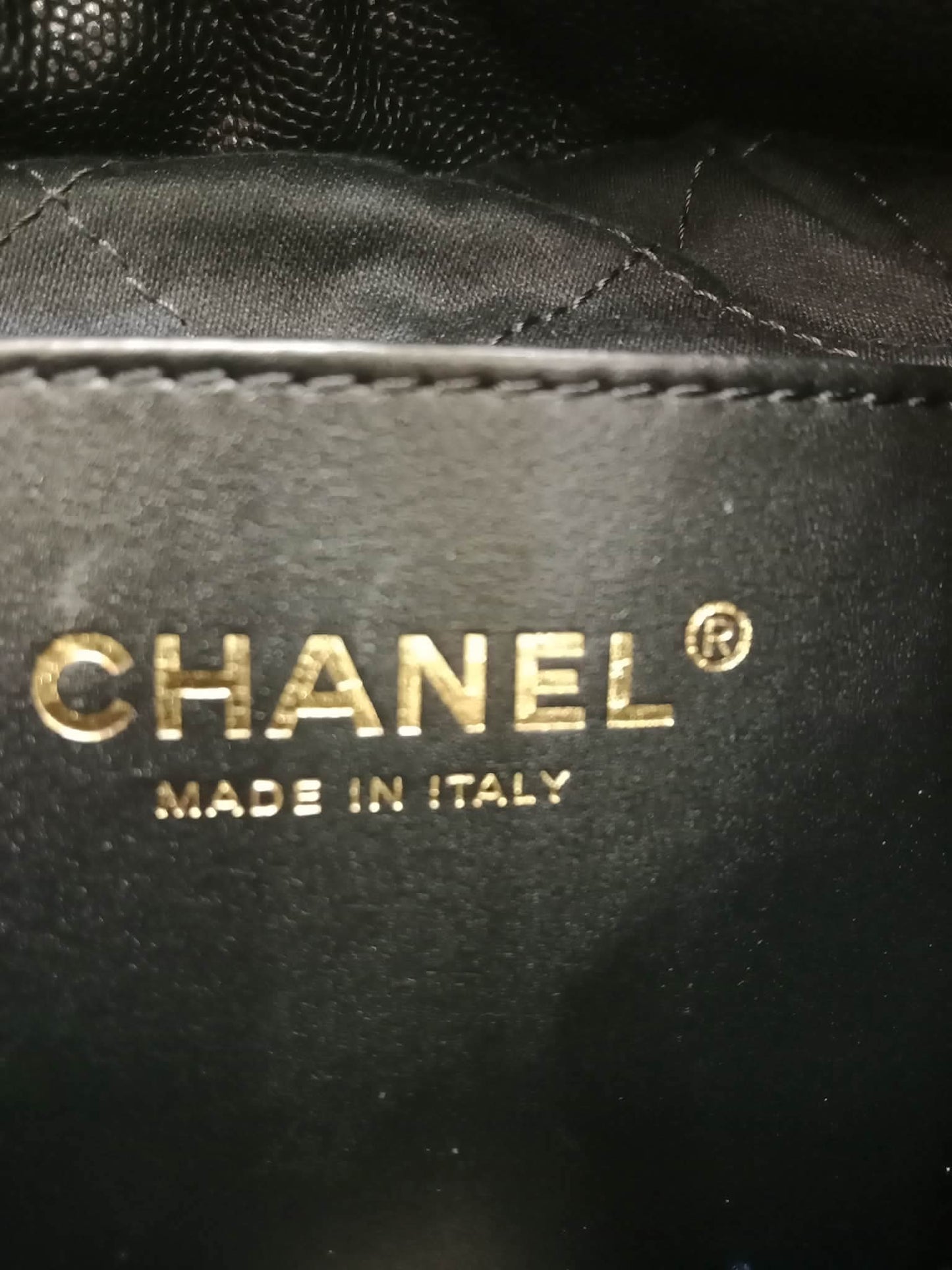 Chanel 22 Shiny Caviar Black Monochrome Mini Microchipped