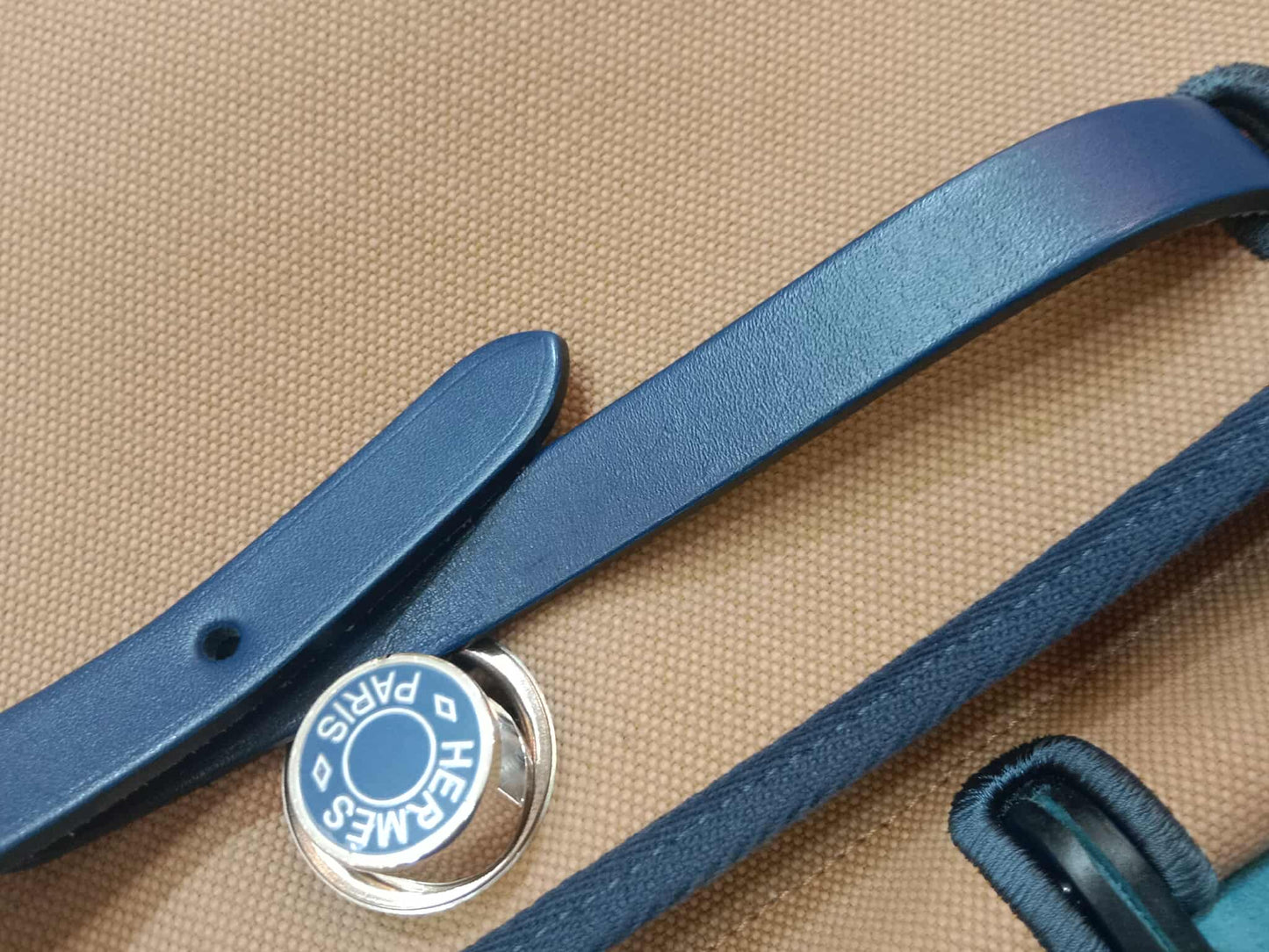 Hermes Herbag Ado Zip Backpack Canvas Bicolor Tan/Blue Stamp U 2022