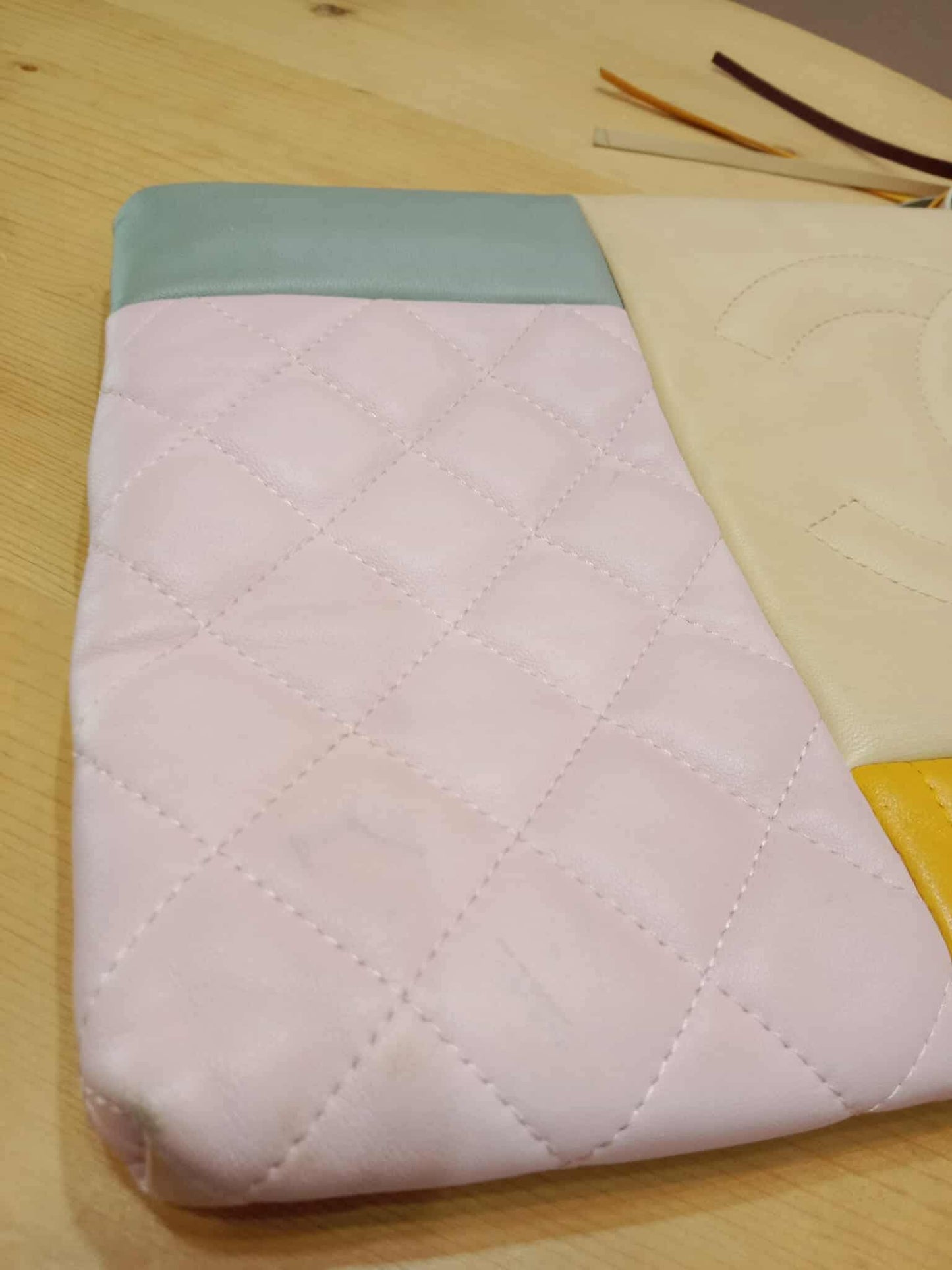 Chanel Colorblock Patchwork O-Case Clutch Lambskin Series 22