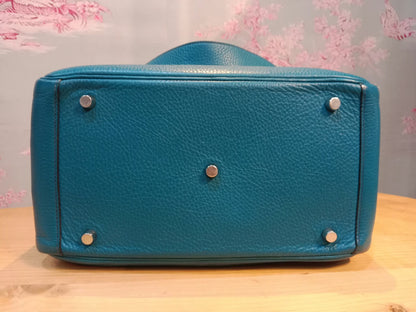 Hermes Lindy 30 Clemence Bleu Izmir Stamp R 2014