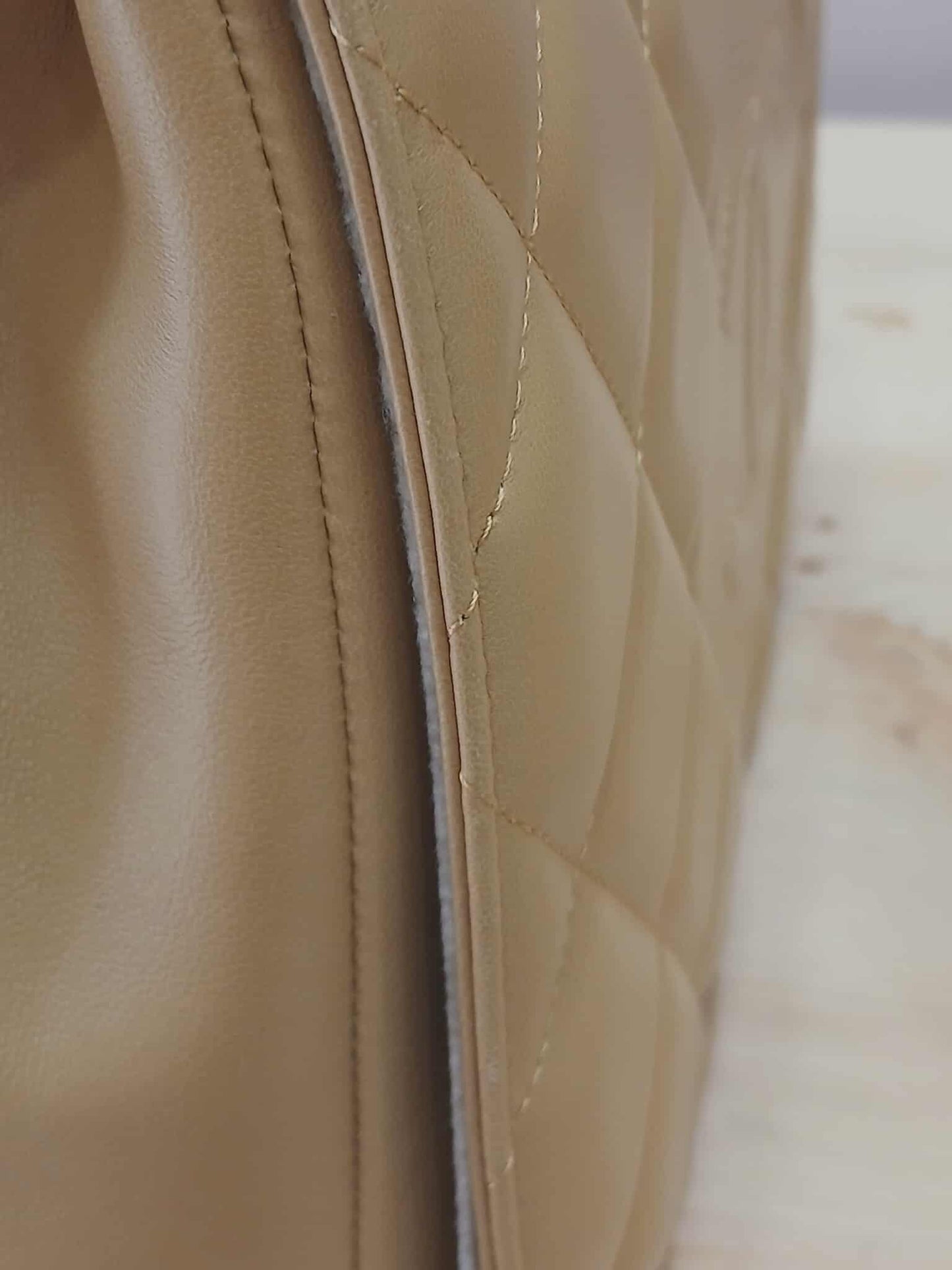 Chanel Diamond CC Chain Brown Caramel Lambskin Flap Bag Series 18