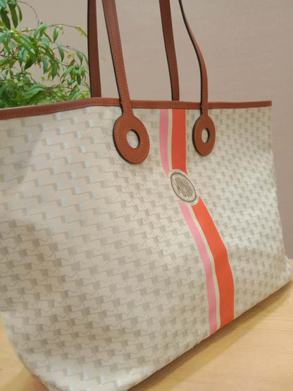 Moynat Paris Oh! Tote Ruban Monogram Canvas Beige