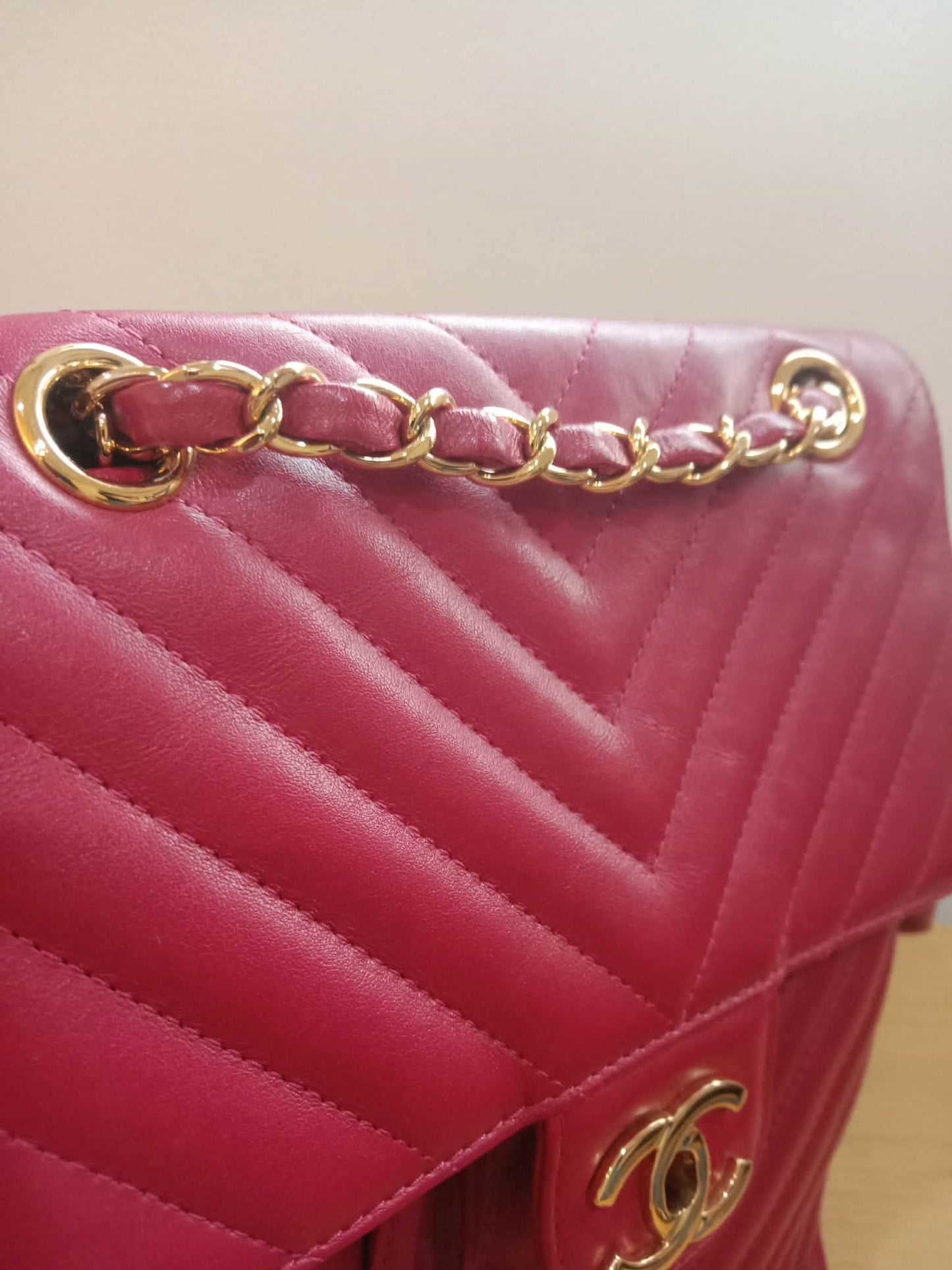 Chanel Chevron Calfskin Small Red Urban Spirit Backpack Series 23