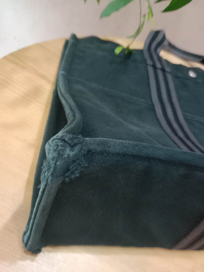 Hermes Ferrou Canvas Tote Black/Gray SHW