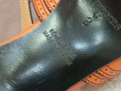 Hermes Slingback Mules Orange size 36