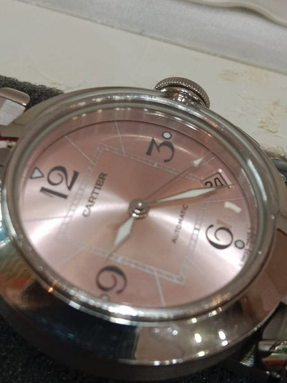 Cartier Pasha C Watch 35mm Stainless Case Pink Dial Arabic Numerals
