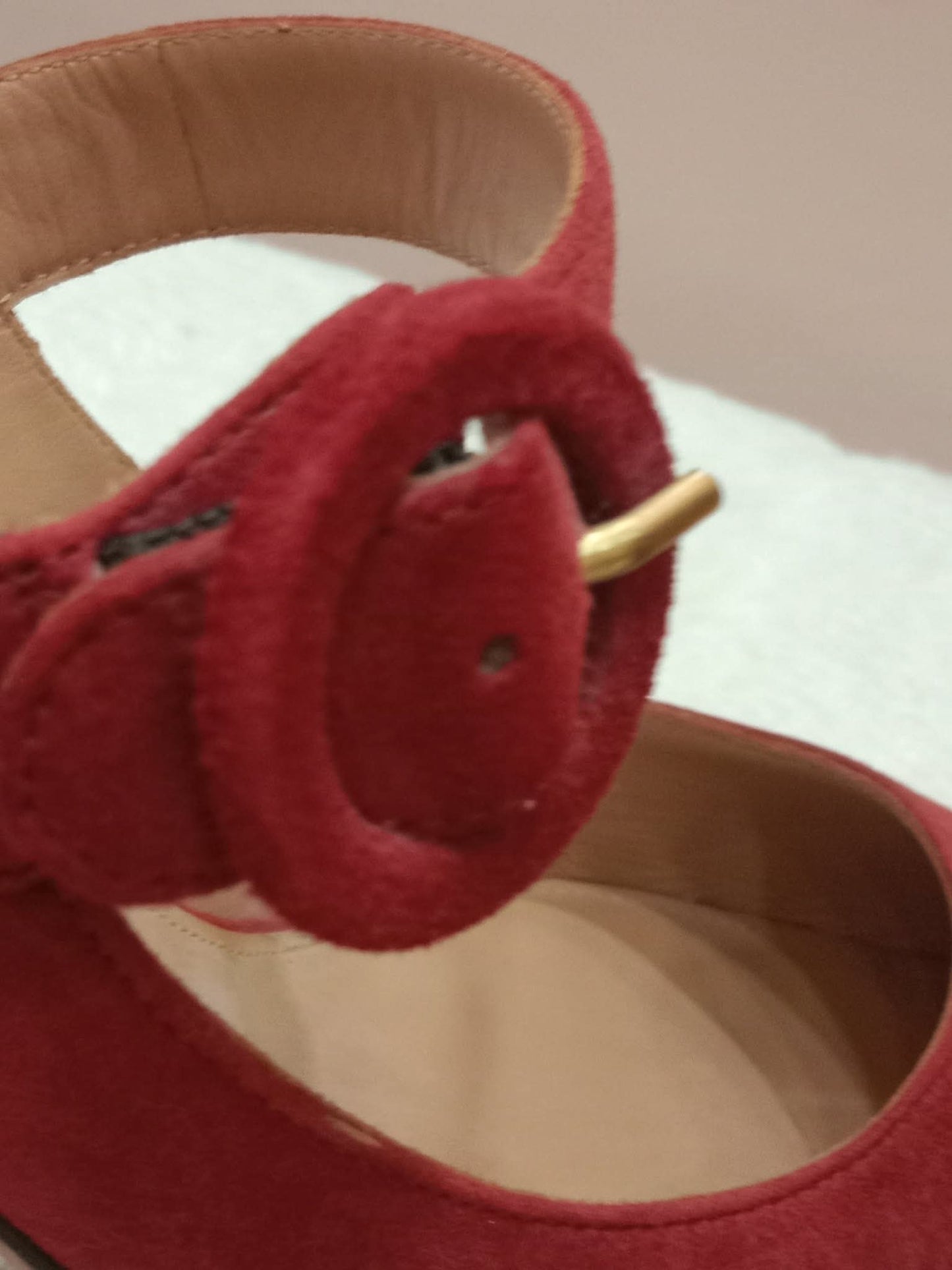 Aquazzura Blossom Suede Pointed Toe Mules Red Size 35.5