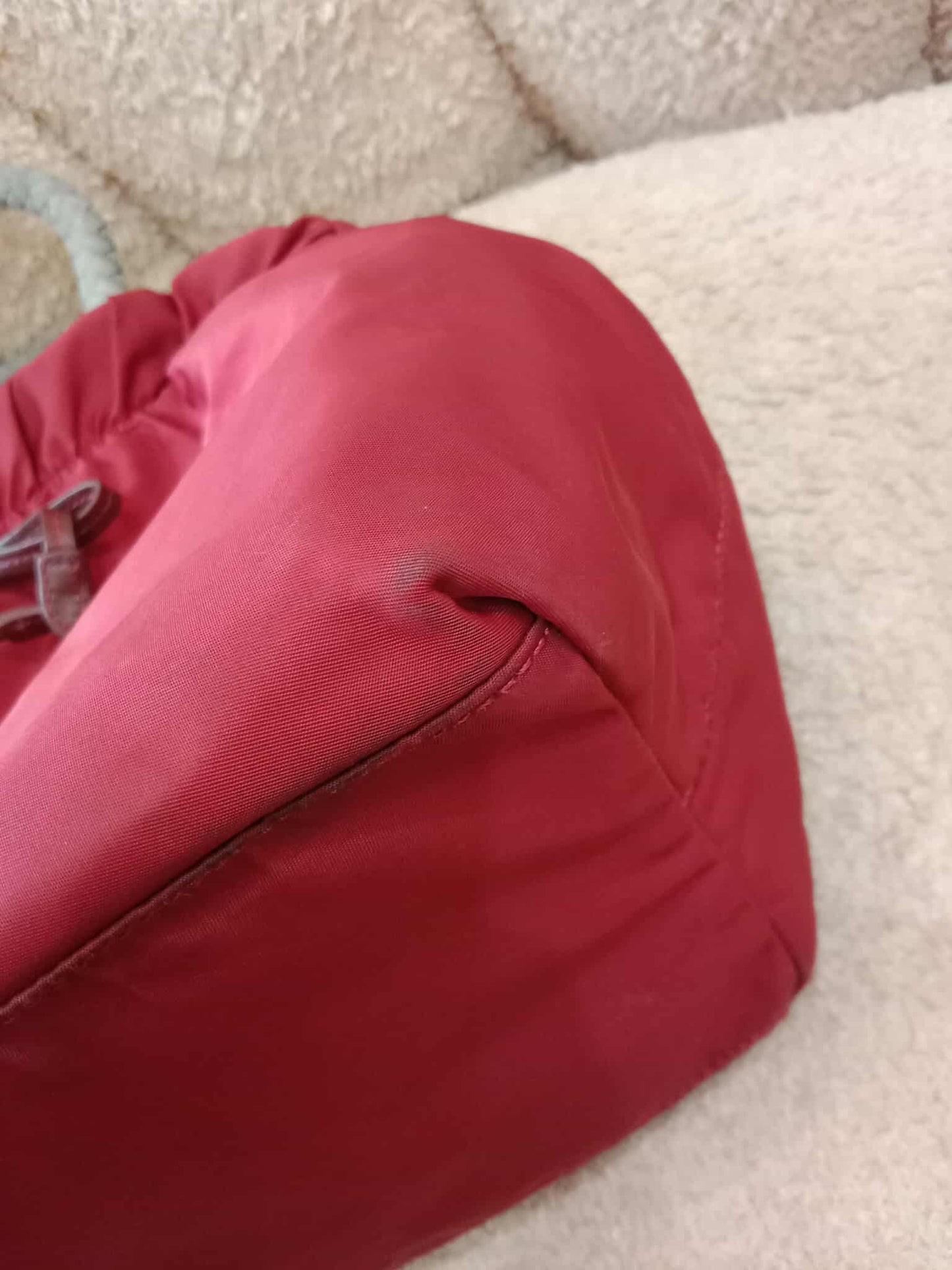 Prada Tessuto Nylon Top Handle Bag Red