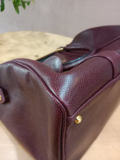 Chanel Boston Bag Burgundy Caviar Series 2