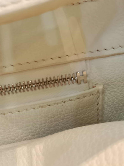 Hermes Birkin 35 White Clemence Stamp N Square 2010