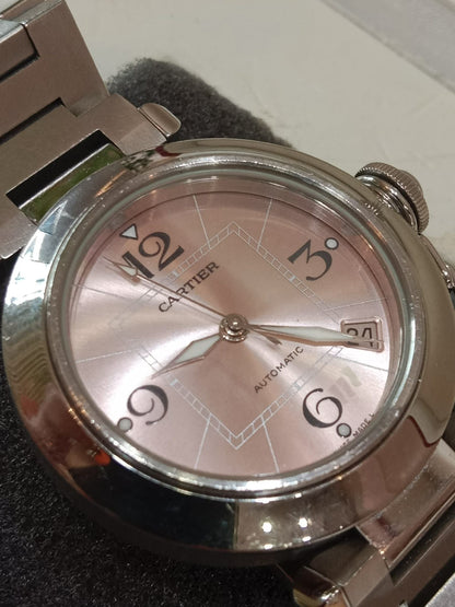 Cartier Pasha C Watch 35mm Stainless Case Pink Dial Arabic Numerals