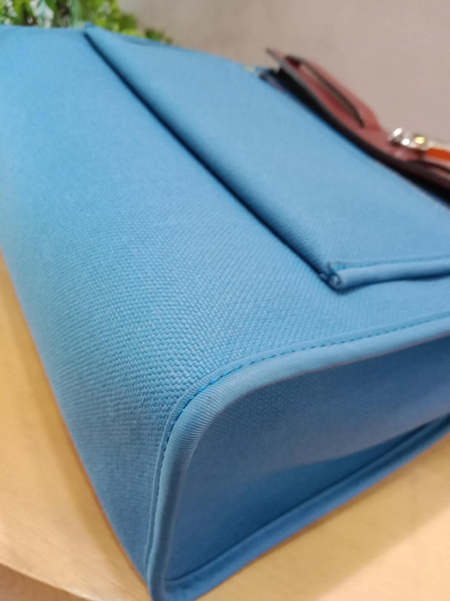 Hermes Herbag Zip 31 Bicolor Blue/Red Canvas & Leather Stamp X 2016