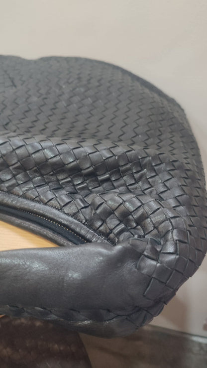 Bottega Veneta Intrecciato Hobo Maxi Bag Black
