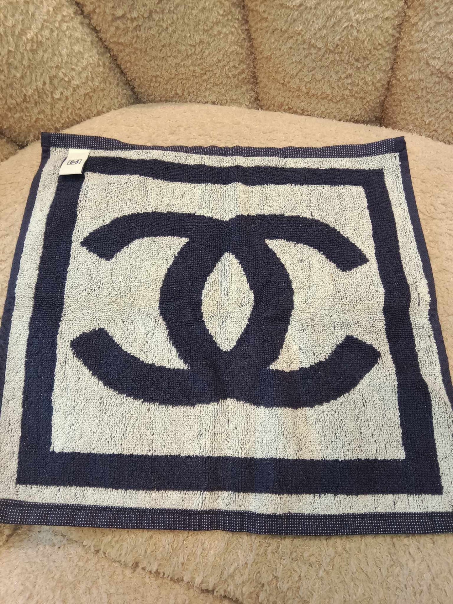 Chanel Cruise Face/Hand Towel Navy Blue/White