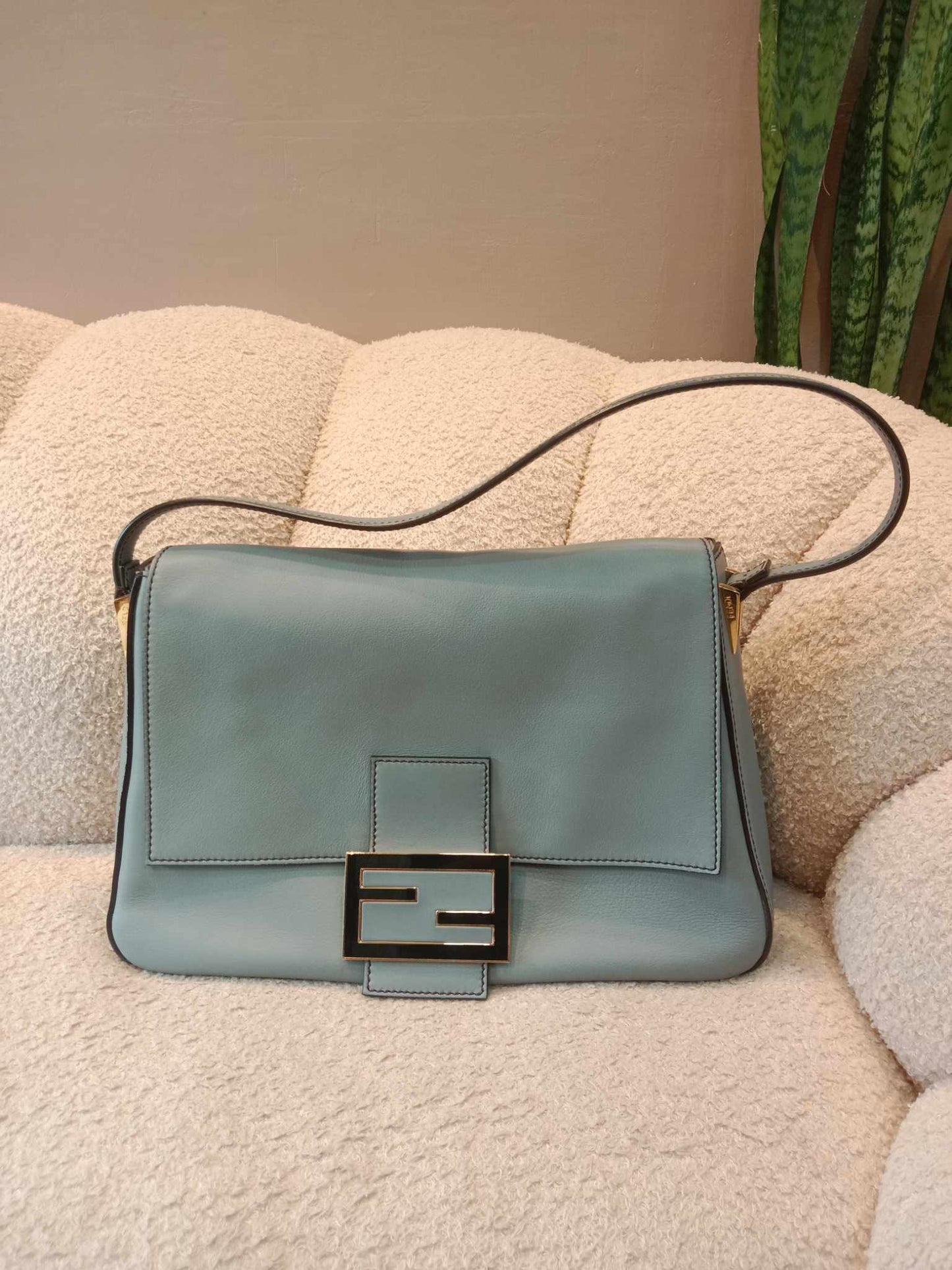 Fendi Mama Baguette Gray Shoulder Bag