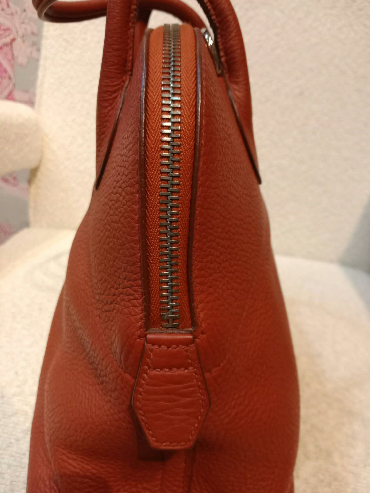 Hermes Bolide 31 Orange Clemence Stamp H Square 2004