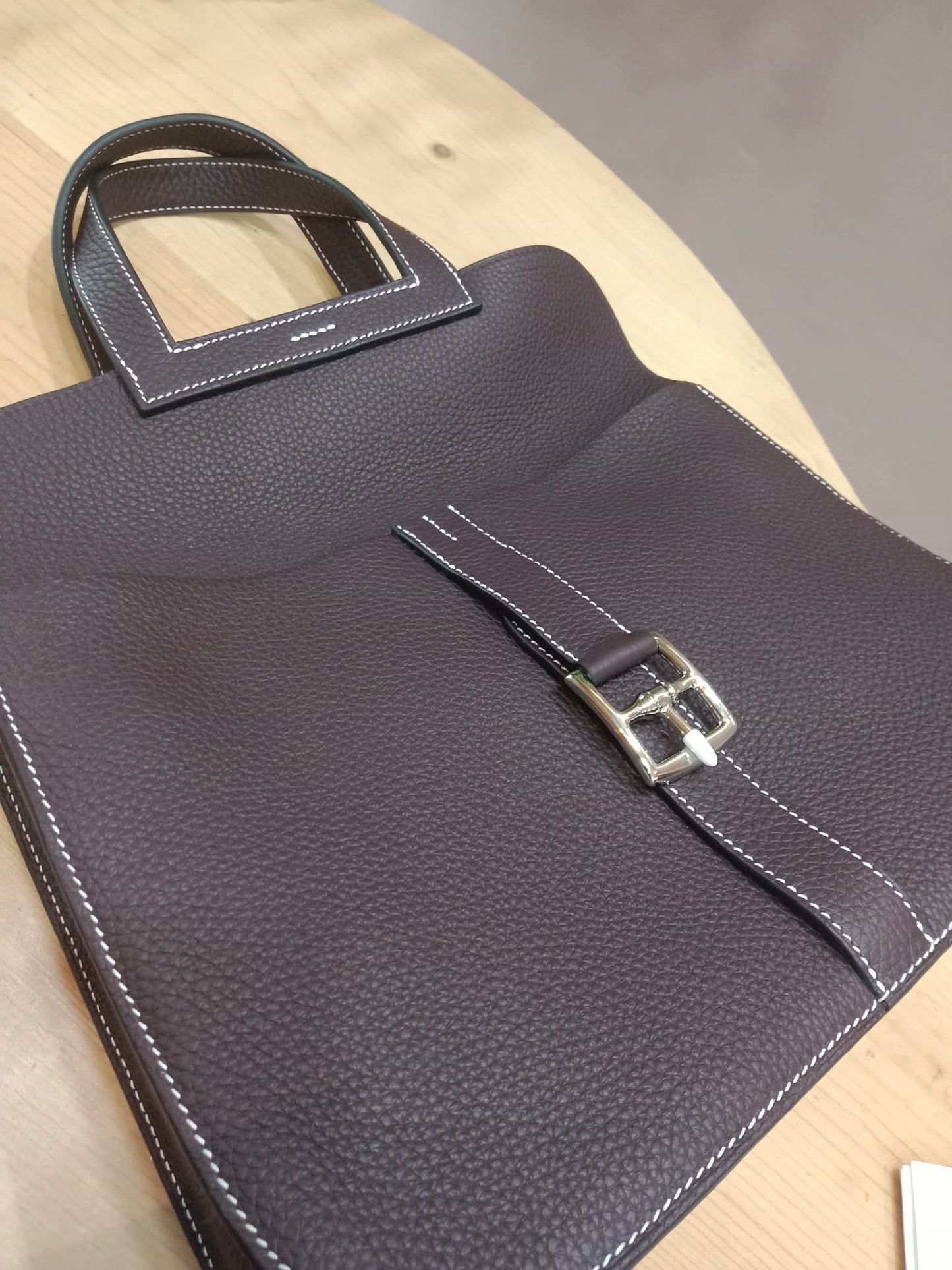 Hermes Halzan 31 Clemence Bicolor Rouge/Pink Stamp B 2023