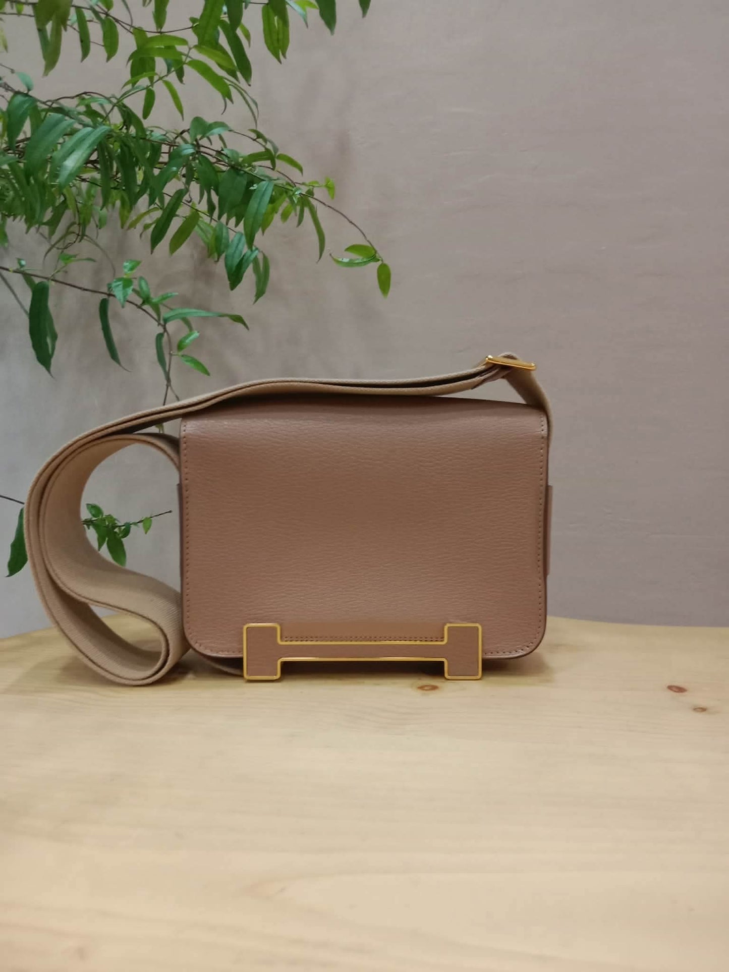 Hermes Geta Chevre Mysore/Swift Etoupe GHW Stamp U 2022