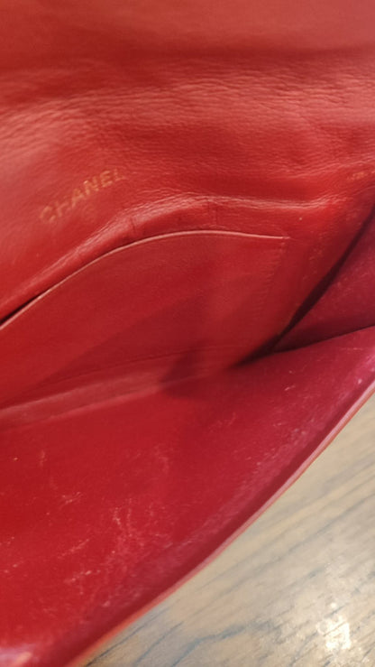 Chanel Vintage Envelope Wallet Red Lambskin Series 3