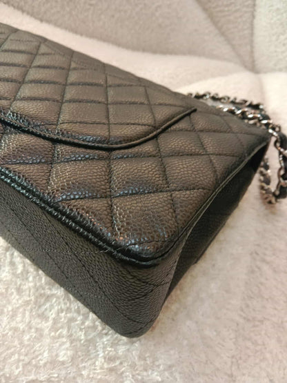 Chanel Classic Double Flap Medium Black Caviar Series 19